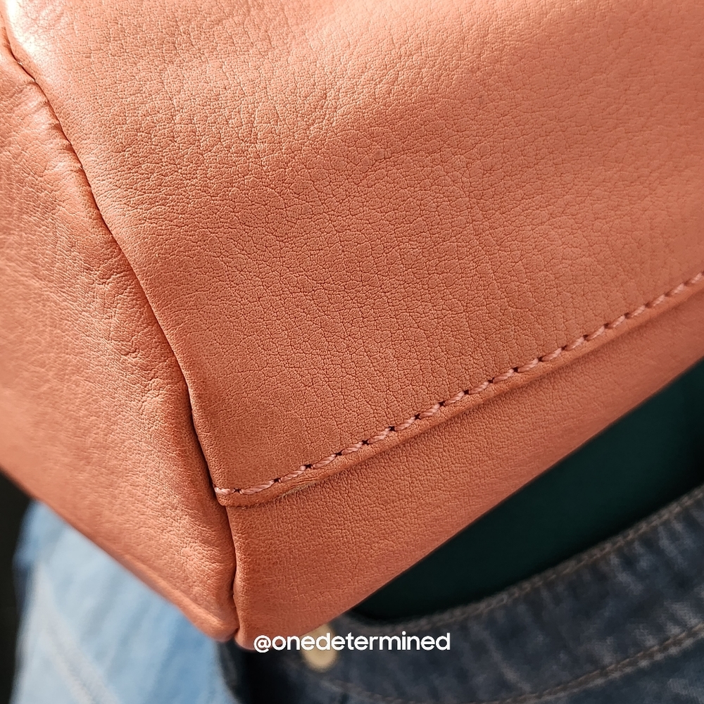 Pink Leather Drawstring Crossbody - Picture 13 of 17
